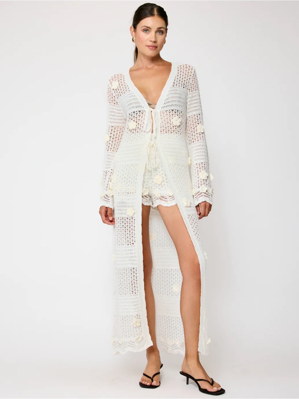 Line & Dot Omar Crochet Robe XS Worn once